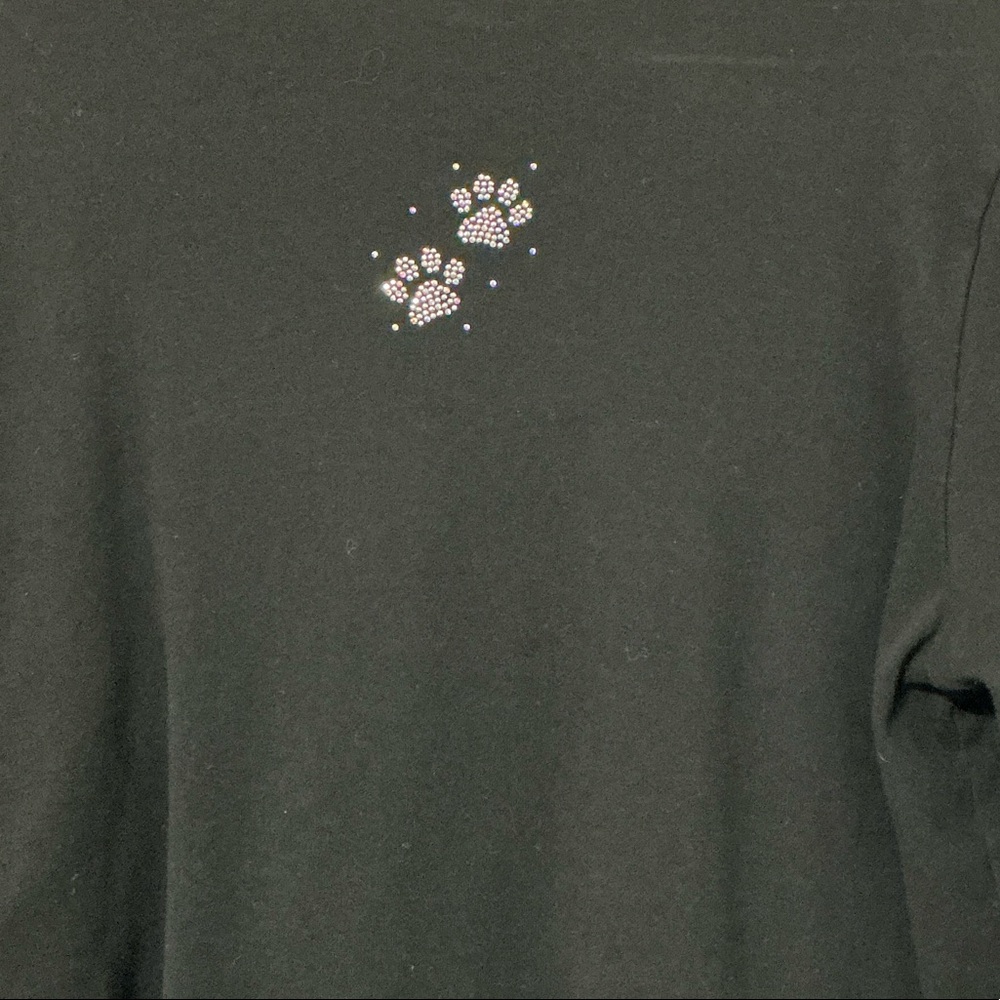 Elegant Black Cat Embellished Blouse - Picture 6 of 7